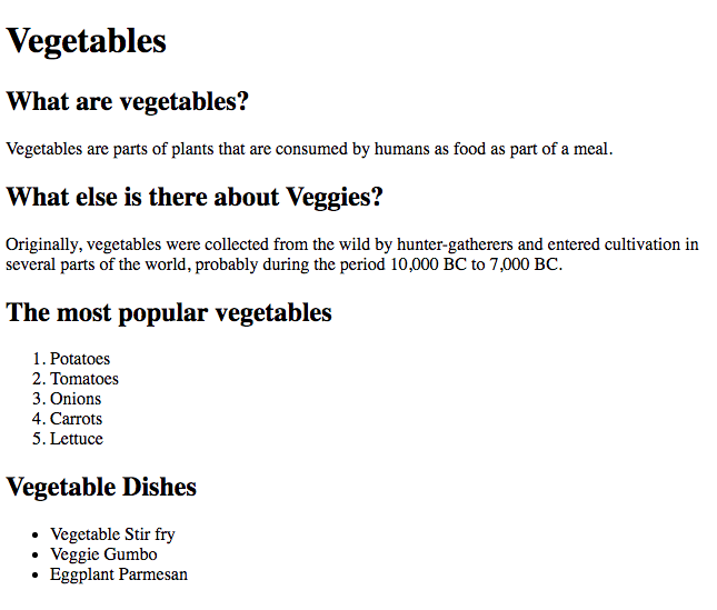 mockup of foods page